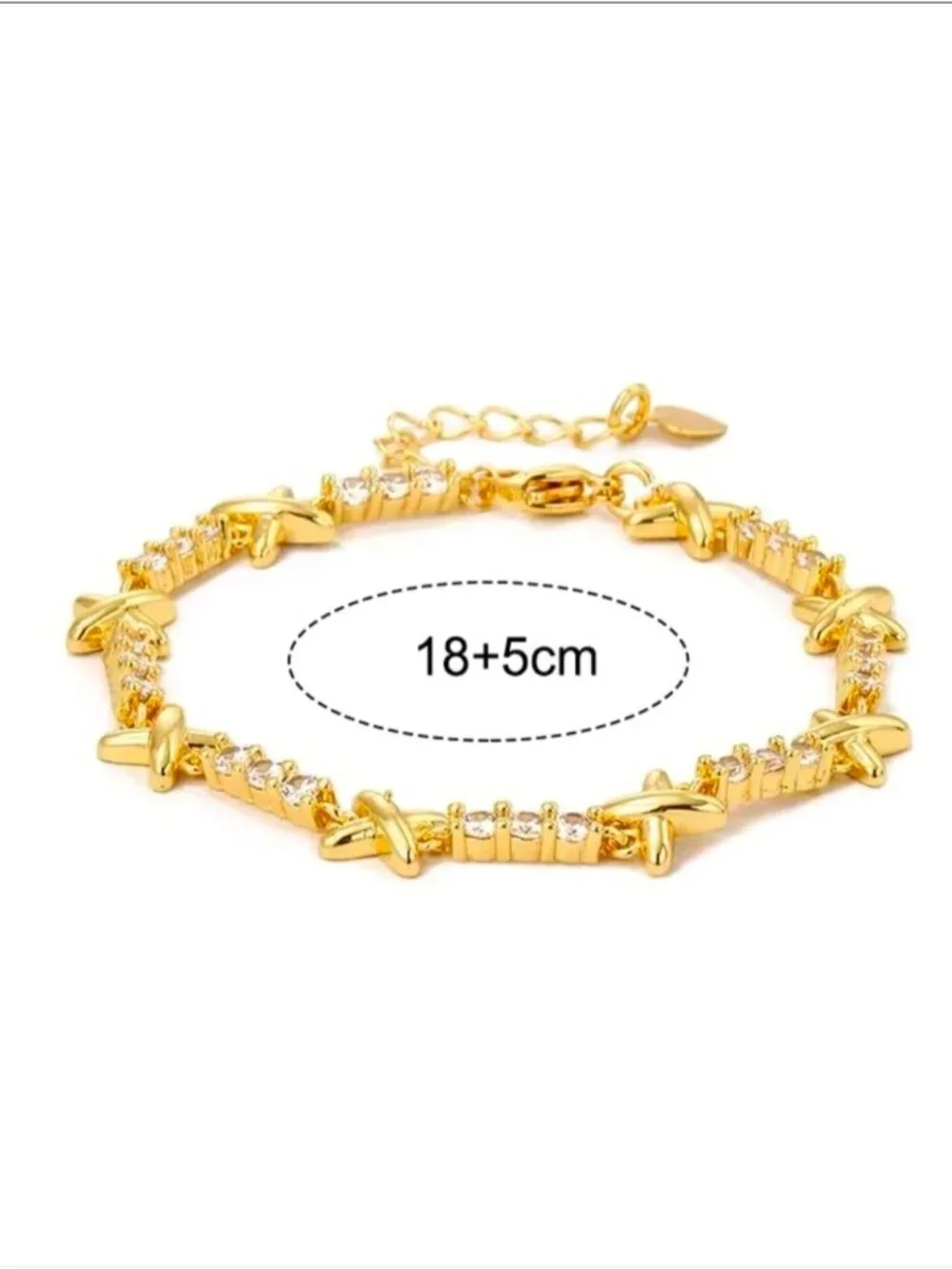 Luxury Gold tone X-Link Crystal Bracelet